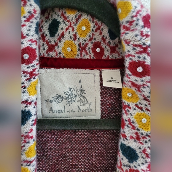 ANGEL OF THE NORTH ANTHROPOLOGIE Longline Beaded Lambswool Sweater Cardigan M - Picture 5 of 8